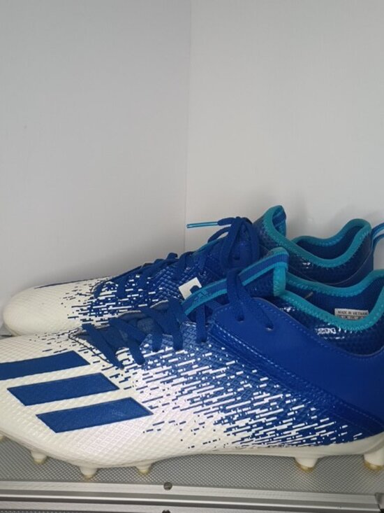 Adidas Adizero Scorch Football Cleats White Blue Men\'s Size 13.5 US 13 UK main image 9